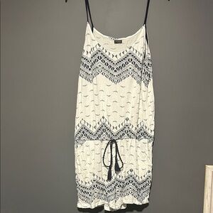 Elegant Cream and Black Patterned Jumpsuit